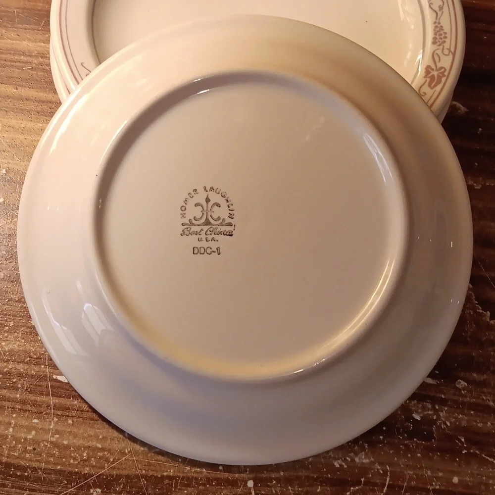 Homer Laughlin restaurant ware salad dessert plates set of 3